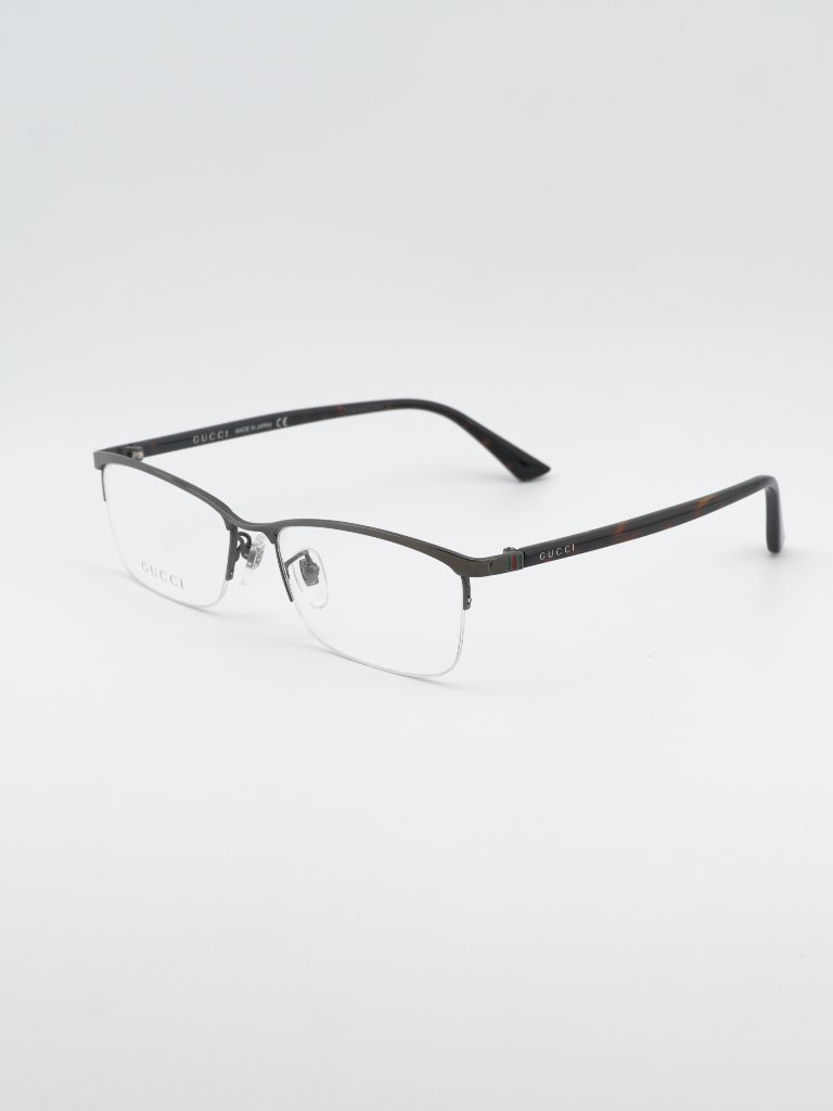 Gucci Gg0856oj 003 Eyeglasses Ruthenium 56mm Rectangle Frame